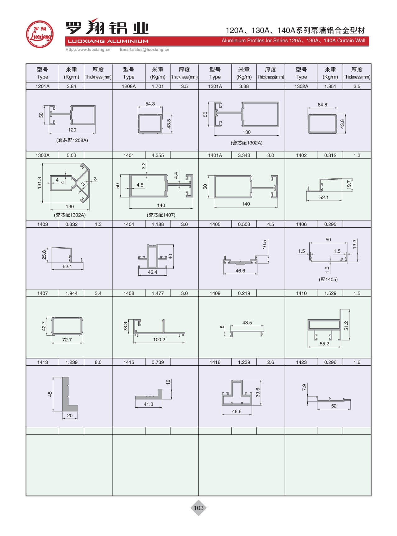 120A、130A、140A系列幕墻