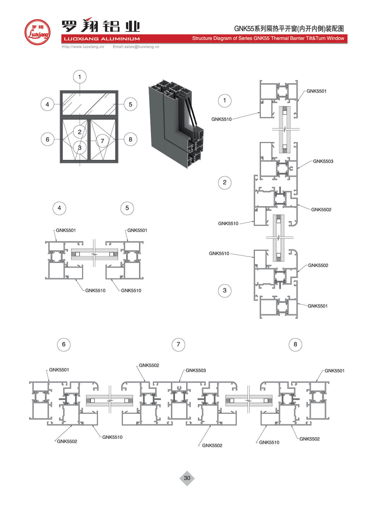 GNK55系列隔熱內開內倒窗